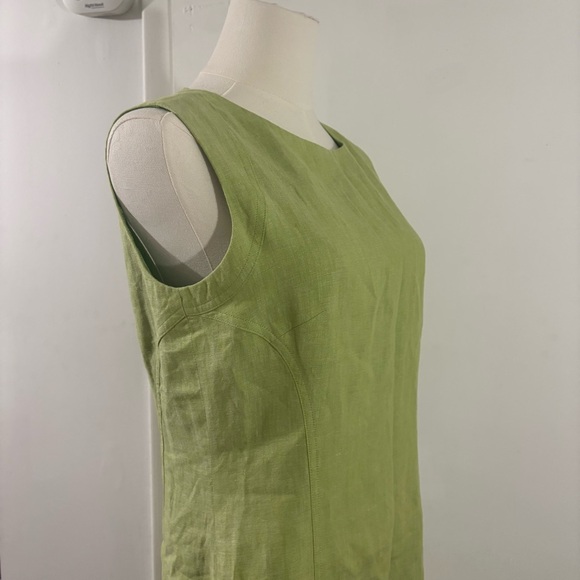 Talbots 100% Irish Linen Lime Green Sheath Dress Women’s Sz 6 Sleeveless Classic - Picture 5 of 15